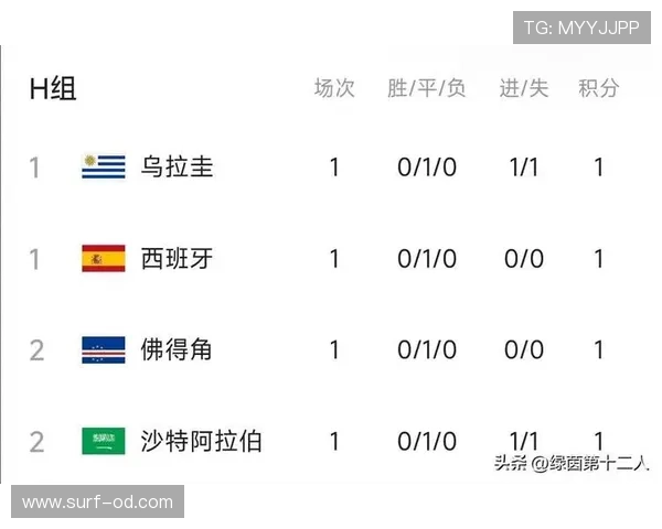 乌拉圭0-1西班牙：世界杯H组末轮战报